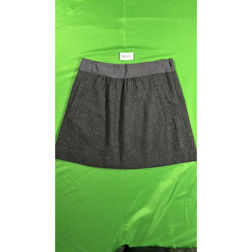 J.Crew Charcoal Gray Wool Blend Mini A-Line Skirt with Pockets - Size 2